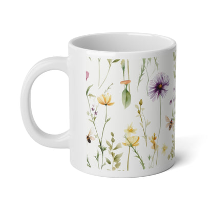 Bumblebee in flowers Jumbo Mug, 20oz