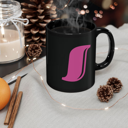 Mug Hot Pink Initial Black "S"