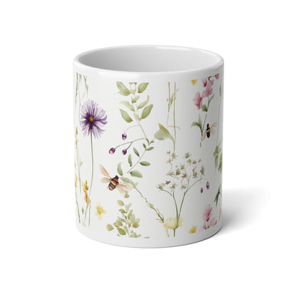 Bumblebee in flowers Jumbo Mug, 20oz