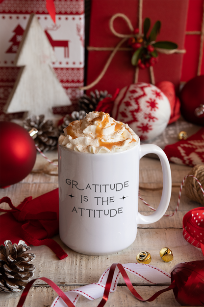 Ceramic Mug 'Gratitude is the Attitude' 15oz Coffee Holiday Gift