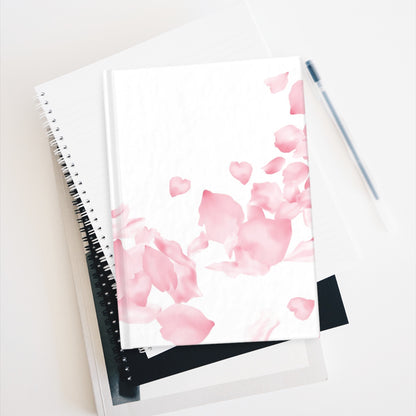 Pink Rose Petals Journal - Ruled Line