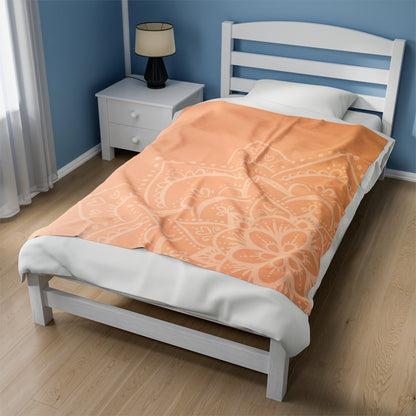 Mandala Peach Velveteen Plush Blanket