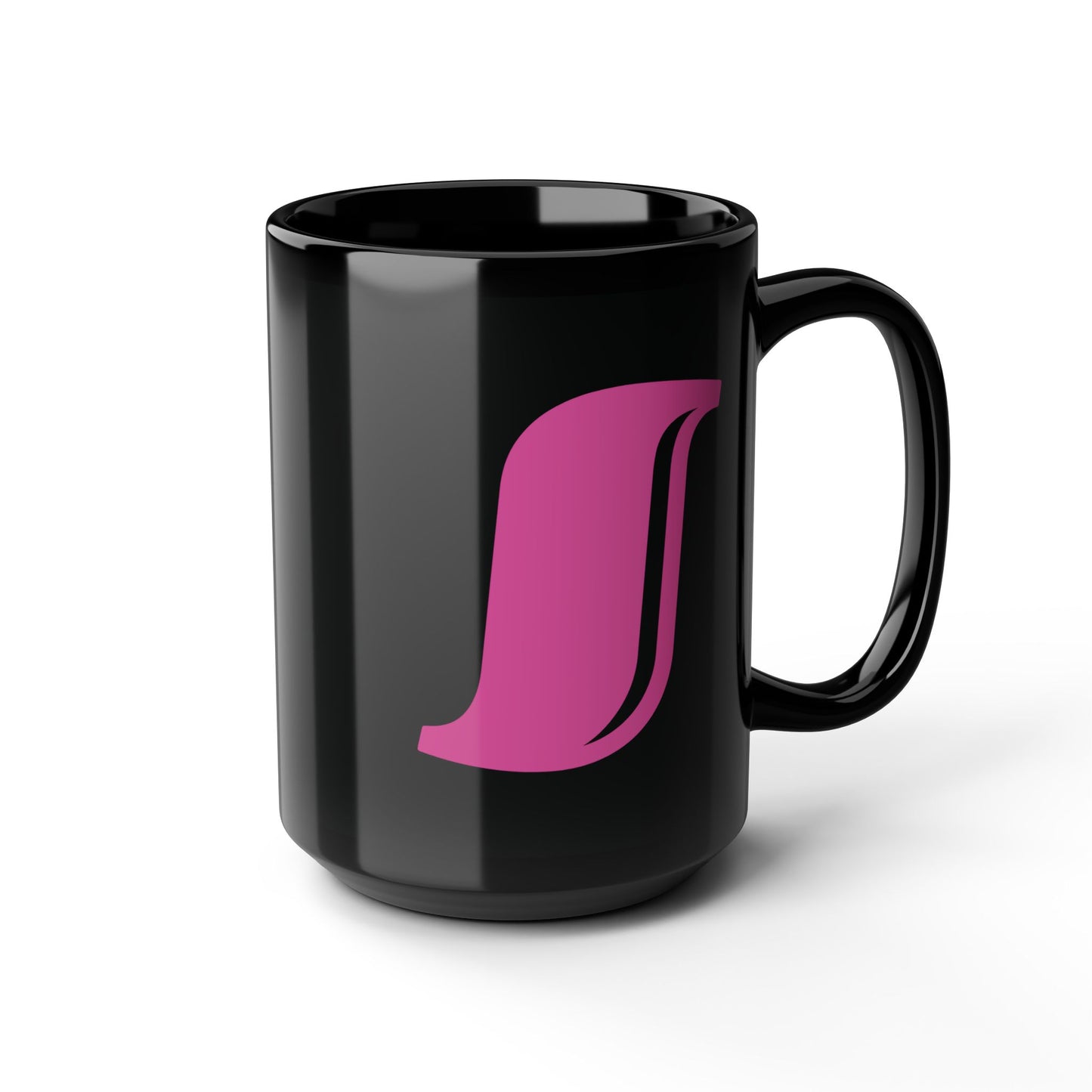 Mug Hot Pink Initial Black "S"