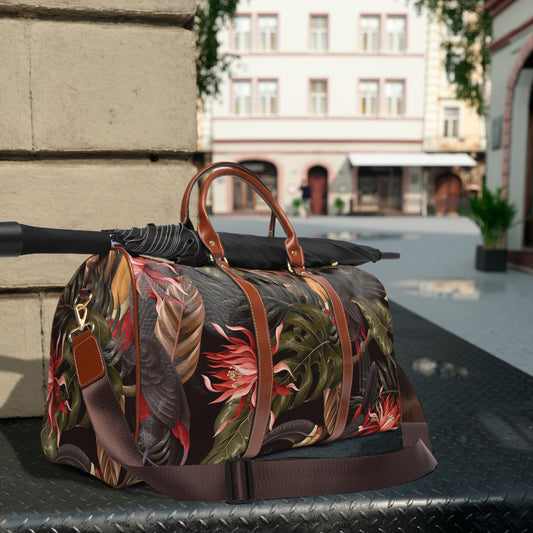 Floral Travel Bag, Waterproof Tote Bag for Travel, Cute Flower Design Bag, Women's Weekend Bag, Floral Beach Bag