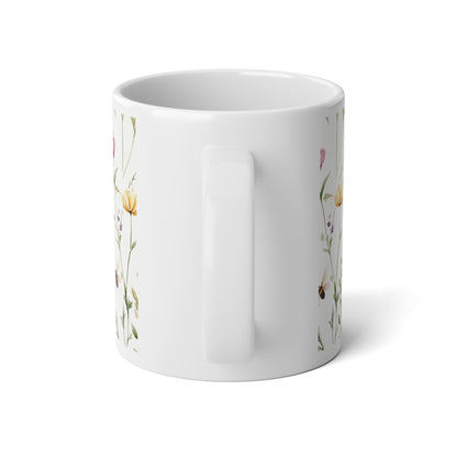 Bumblebee in flowers Jumbo Mug, 20oz
