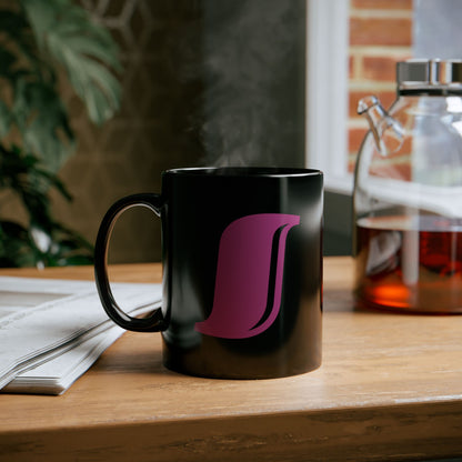 Mug Hot Pink Initial Black "S"